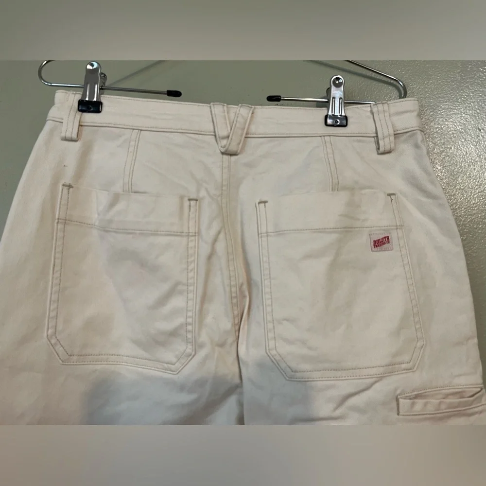 Duluth Trending Co Womens Ivory Wide Leg Baggy Cargo Pants Thick Cotton Sz 8